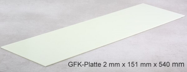 2 mm GFK-Platte · 151 mm x 540 mm · R & G