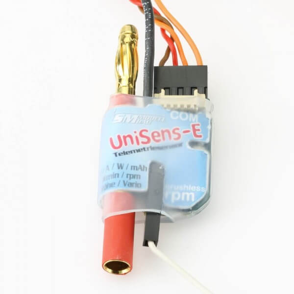 UniSens-E mit 4 mm Goldstecker · SM-Modellbau