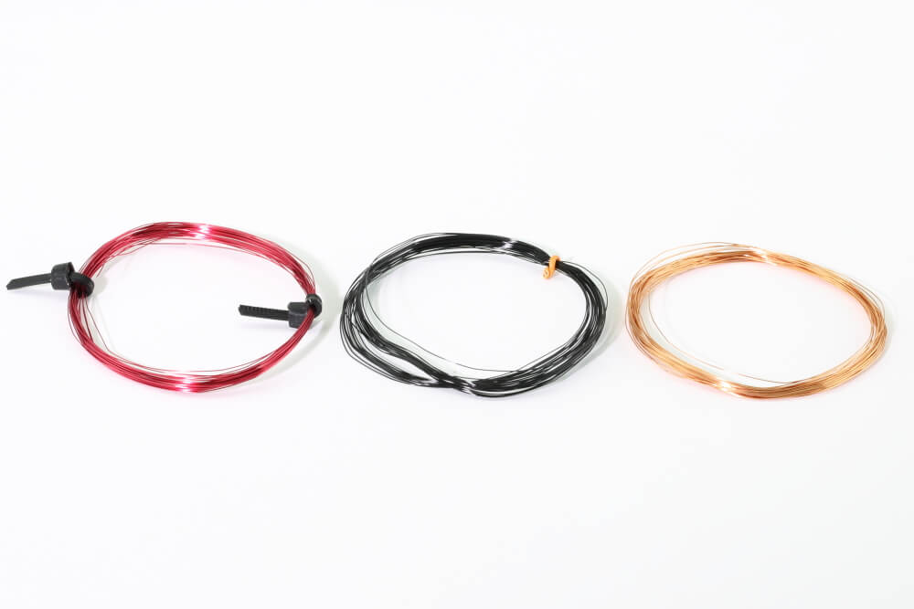 3 x 5 m Servolackdraht 0,031 mm² rot schwarz transparent