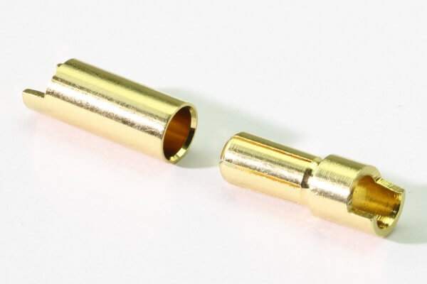 1 Set Ø 5,5 mm Goldstecker geschlitzt und Ø 5,5 mm Goldbuchse · SLS