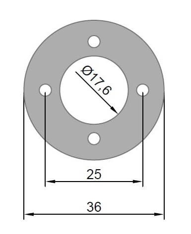 Ø 36 x 3 mm · LK 25 mm · GFK-Motorspant u.a. für Hacker B40 · B50 · A30