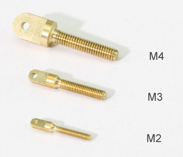 Messing Ruderhorn M3 Bohrung Ø 1,6 mm · verstellbar