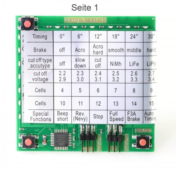 PROG CARD II · Programmierkarte für ICE Brushless Regler · Sunrise Model