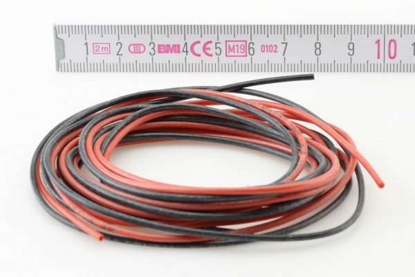 0,50 mm² Silikon-Litze · 2 m rot + 2 m schwarz · extrem flexibel  · Muldental