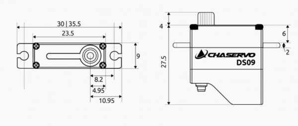 CHASERVO DS09 · 9 mm digitales HV-Servo bis 90 Ncm