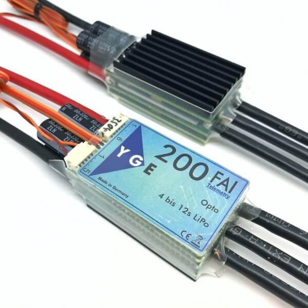 YGE 200 FAI · 12 S · Opto · Telemetrie · Brushless Regler von YGE