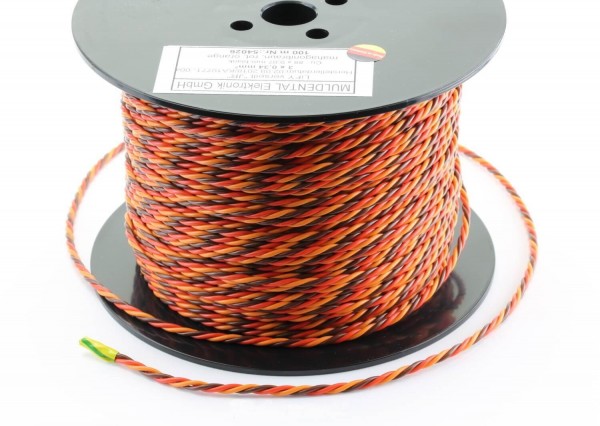 3,6 m PVC-Servolitze 3 x 0,34 mm² verdrillt hochflexibel