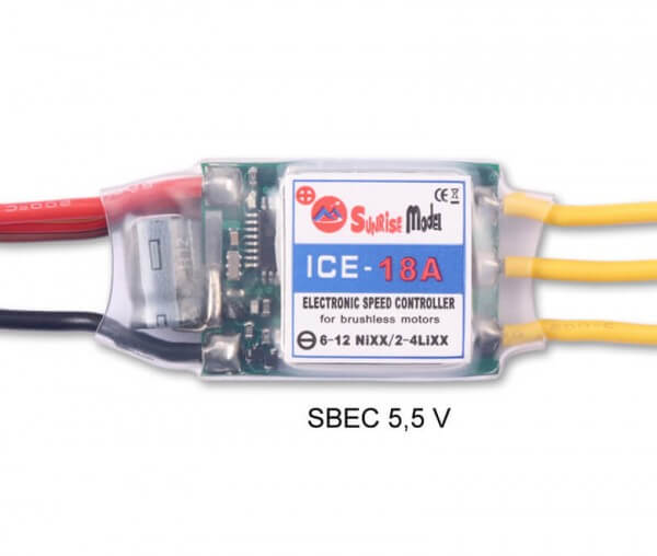 ICE · 4S · 18A · SBEC 5,5 V · Brushless Regler · Sunrise Model