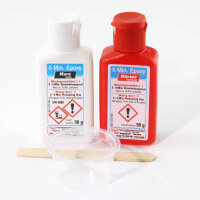 5 Minuten-Epoxy 100 g Arbeitspackung  · 50 g Harz + 50 g Härter 5 Minuten-Epoxy 100 g Arbeitspackung  · 50 g Harz + 50 g Härter