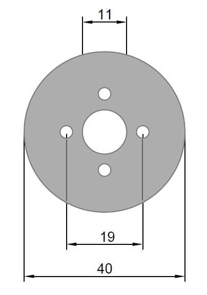 Ø 40 x 2,5 mm · LK 19 mm · GFK-Motorspant u.a. für Kontronik KPG 25
