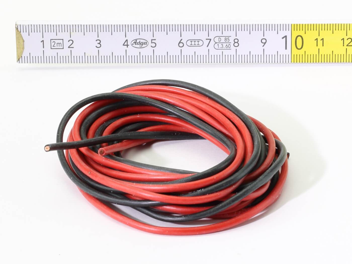 2m 0,5mm² Silikonkabel Silikonlitze SCHWARZ Silikon Kabel Litze 0,5mm 0,5qmm 