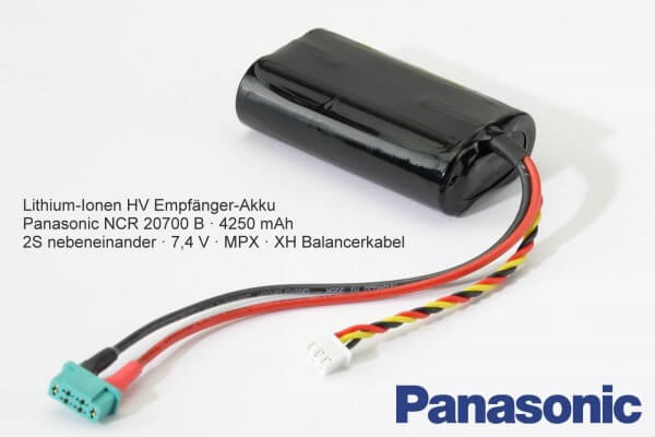 4250 mAh 2S Lithium-Ionen HV Empfänger-Akku · 7,4 V · MPX · XH Balancerkabel