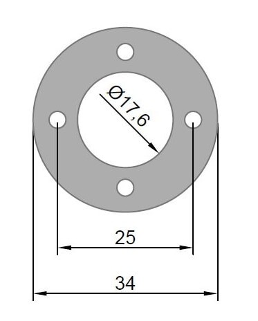 Ø 34 x 3 mm · LK 25 mm · GFK-Motorspant u.a. für Hacker B40 · B50 · A30