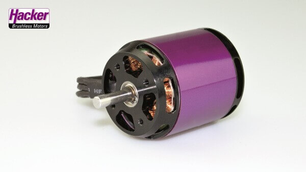 A40-14L V4 355 kv · 14-Pol · Brushlessmotor · 4S-6S · Hacker