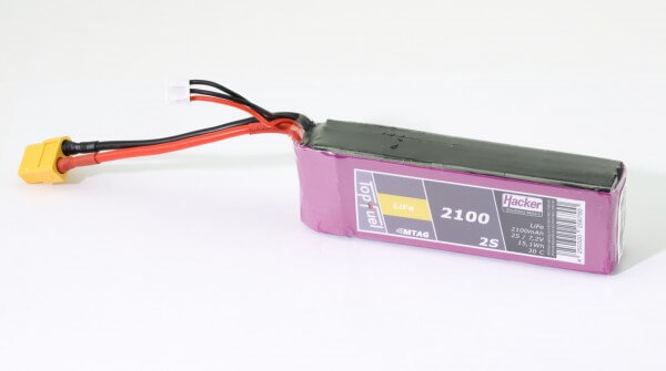 2100 mAh 2S LifePO4-Akku (6,6V) 30 C · XT60 · Hacker TopFuel MTAC