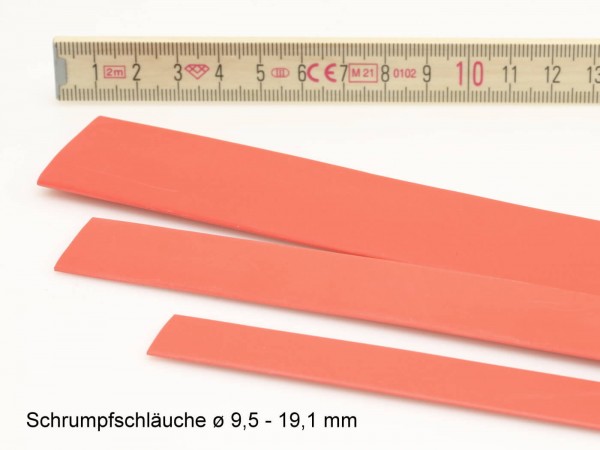 ø 19,1 mm Schrumpfschlauch · 1,0 m rot · 2:1 · Polyolefin selbstverlöschend