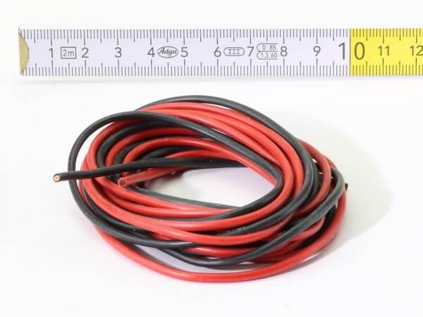 1,5 mm² Silikon-Litze · 2 m rot + 2 m schwarz · extrem flexibel  · Muldental