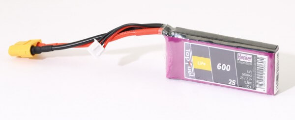 600 mAh 2S LifePO4-Akku (6,6V) 30 C · XT60 · Hacker TopFuel