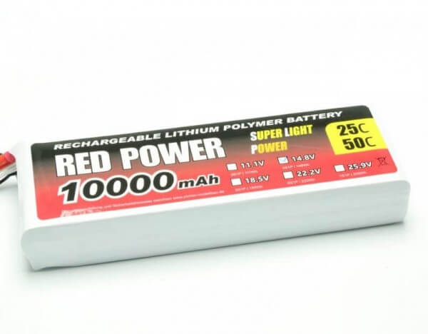 Red Power SLP 10000 mAh 4S Lipo (14,8V) 25 C · Pichler