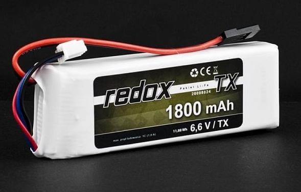 1800 mAh 2S LifePO4-Akku (6,6V) · Graupner JR · Redox