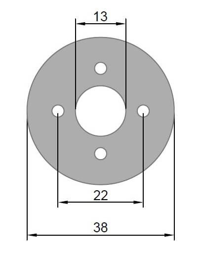 Ø 38 x 3 mm · LK 22 mm · GFK-Motorspant u.a. für Kontronik KPG 27