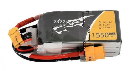 Tattu 1550 mAh 3S Lipo (11,1V) 75 C · XT60
