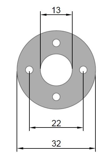 Ø 32 x 3 mm · LK 22 mm · GFK-Motorspant u.a. für Kontronik KPG 27