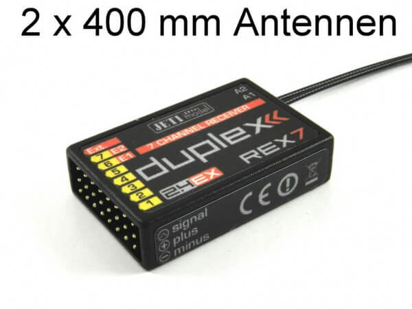 DUPLEX 2.4 EX Empfänger REX 7 · Jeti · 2 x 400 mm Antennen