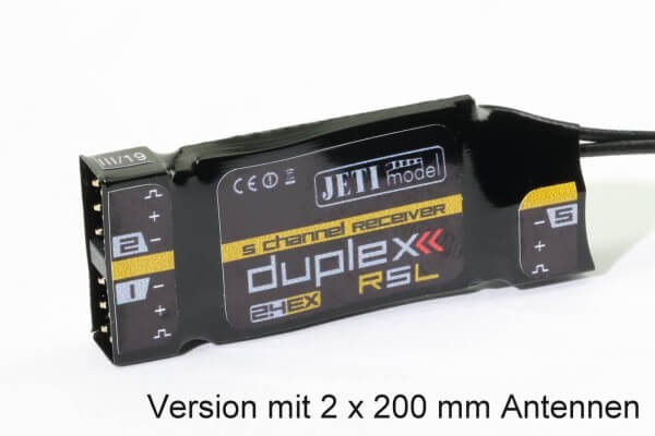 DUPLEX 2.4 EX Empfänger R5L · 2 x 200 mm Antennen · Jeti
