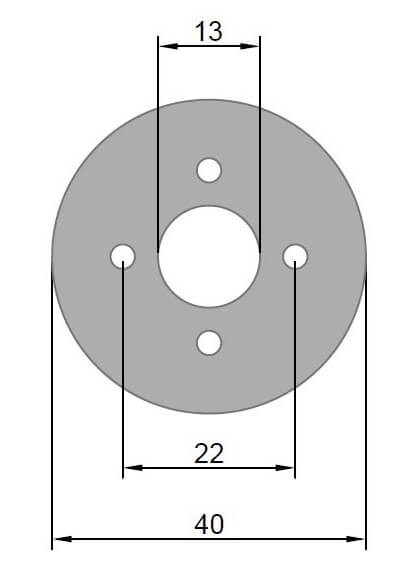 Ø 40 x 3 mm · LK 22 mm · GFK-Motorspant u.a. für Kontronik KPG 27