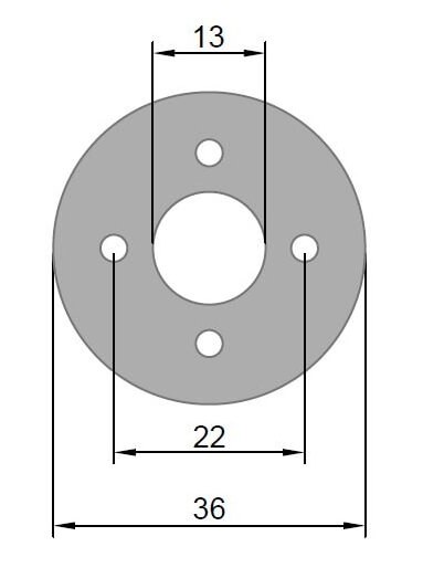 Ø 36 x 3 mm · LK 22 mm · GFK-Motorspant u.a. für Kontronik KPG 27