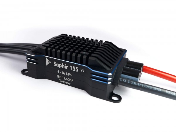 YGE Saphir 155 V2 · 2-8S · Telemetrie Brushless Regler