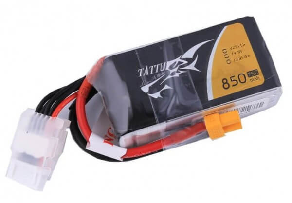 Tattu 850 mAh 4S Lipo (14,8V) 75 C · XT60