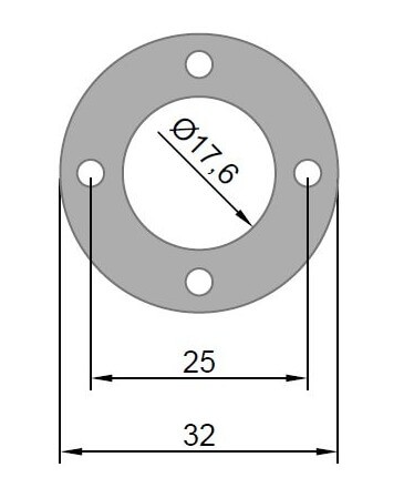 Ø 32 x 3 mm · LK 25 mm · GFK-Motorspant u.a. für Hacker B40 · B50 · A30