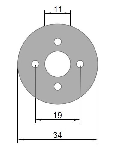 Ø 34 x 2,5 mm · LK 19 mm · GFK-Motorspant u.a. für Kontronik KPG 25