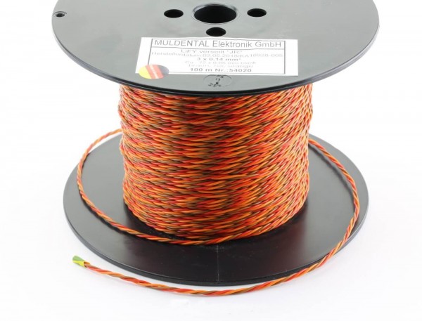 5,50 m PVC-Servolitze 3 x 0,14 mm² verdrillt hochflexibel