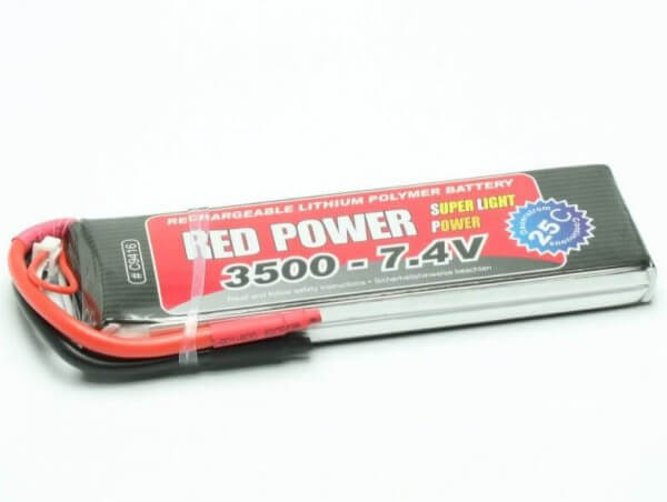 Red Power SLP 3500 mAh 2S Lipo (7,4V) 25 C · Pichler