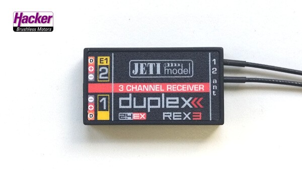 DUPLEX 2.4 EX Empfänger REX 3  · 2 x 100 mm Antennen · Jeti