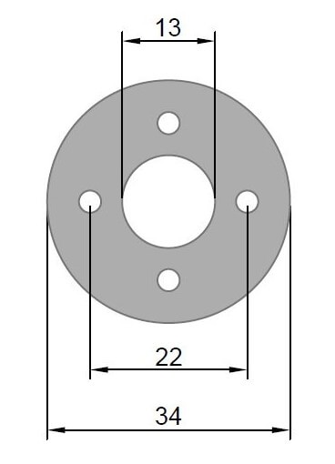 Ø 34 x 3 mm · LK 22 mm · GFK-Motorspant u.a. für Kontronik KPG 27