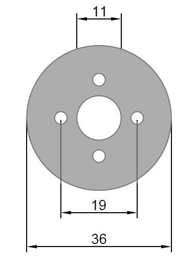 Ø 36 x 2,5 mm · LK 19 mm · GFK-Motorspant u.a. für Kontronik KPG 25