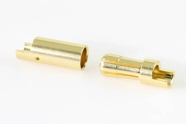 1 Set Ø 5,5 mm Goldstecker geschlitzt und Ø 5,5 mm Goldbuchse