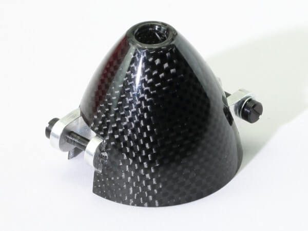 Ø 42 mm RFM CFK-Spinner Carbon · Bohrung Ø 5 mm · versetzt · mit Kühlloch · 0° verdreht