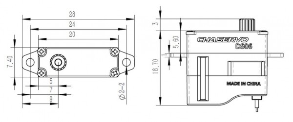 CHASERVO DS06 · 7,4 mm digitales HV-Servo bis 18 Ncm