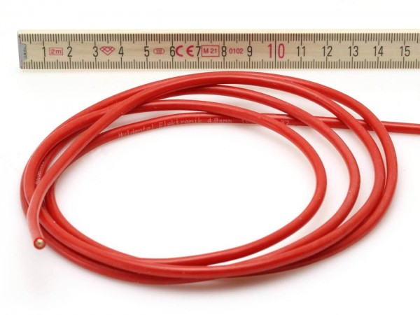 4,0 mm² Silikon-Litze rot · extrem flexibel · Muldental · Meterware