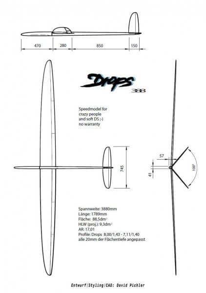 Drops 388 CFK GPS Elektroflugmodell · Drops-Factory