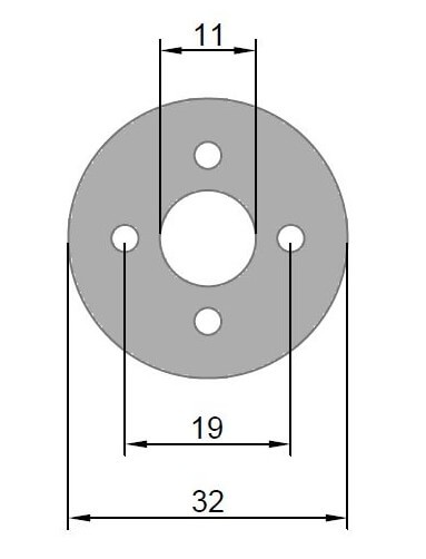 Ø 32 x 2,5 mm · LK 19 mm · GFK-Motorspant u.a. für Kontronik KPG 25