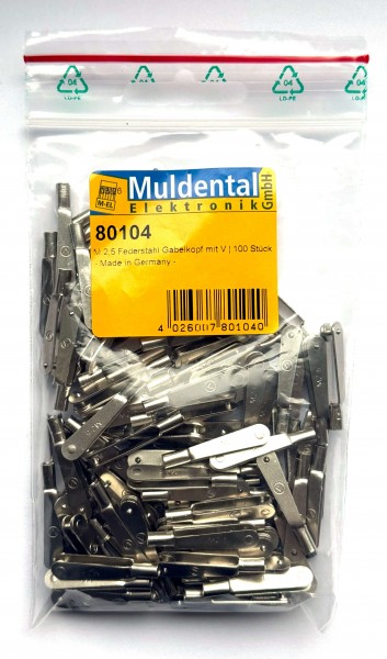 Federstahl Gabelkopf M 2,5 · V · 100 Stück