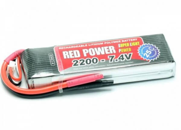 Red Power SLP 2200 mAh 2S Lipo (7,4V) 25 C · Pichler