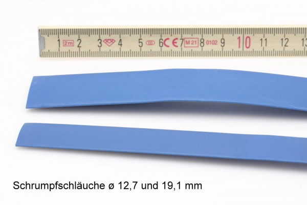 ø 12,7 mm Schrumpfschlauch · 1,0 m blau · 2:1 · Polyolefin selbstverlöschend