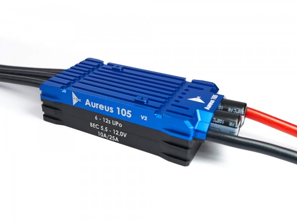 105 HVT Aureus V2 · 6S-12S · 105 A · SBEC · YGE Telemetrie Brushless Regler